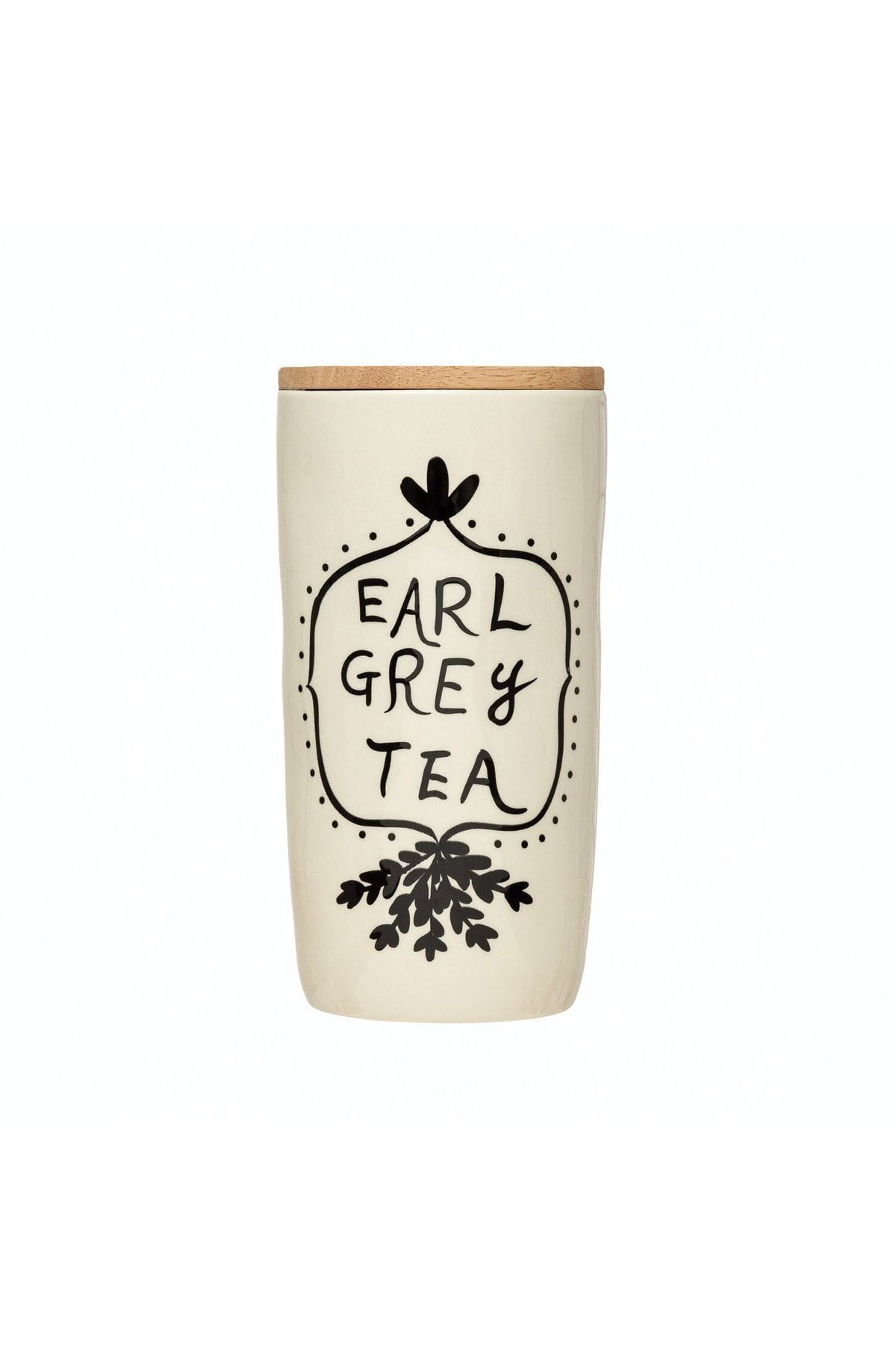 Bambu Kapaklı Seramik Kavanoz ''earl Grey Tea''