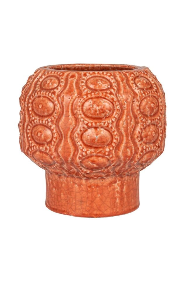 Kabartmalı Terracotta Saksı
