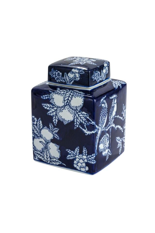 Mavi ve Beyaz Desenli Çini Vazo & Kavanoz