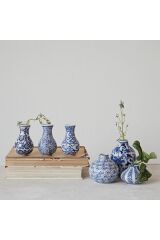 Hand-Painted Damgalı Seramik Vazolar