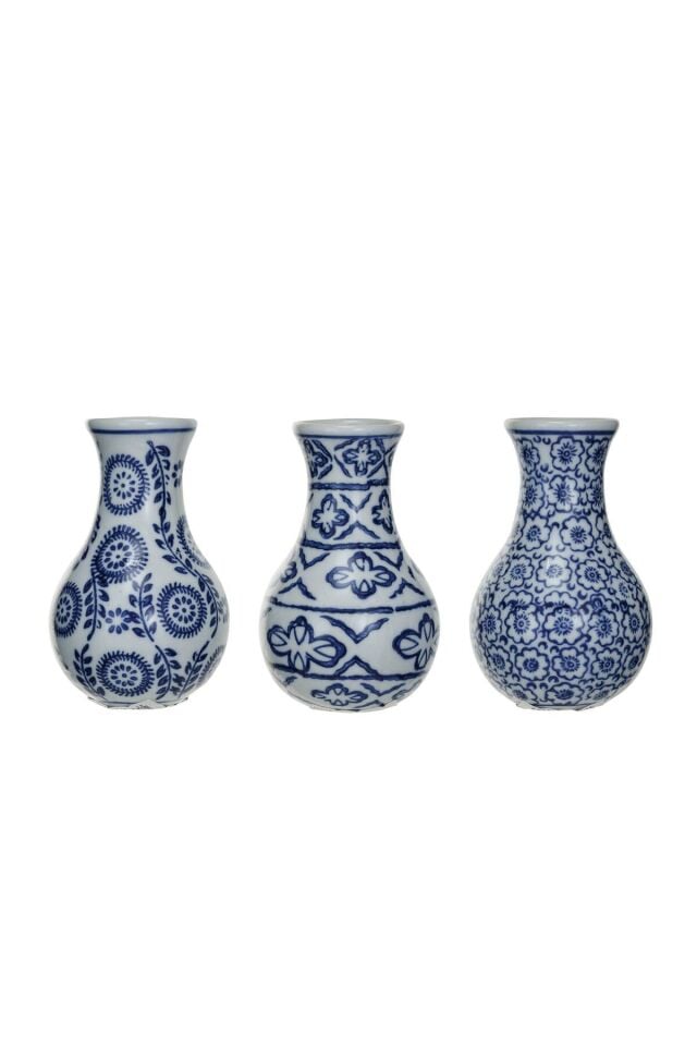 Hand-Painted Damgalı Seramik Vazolar