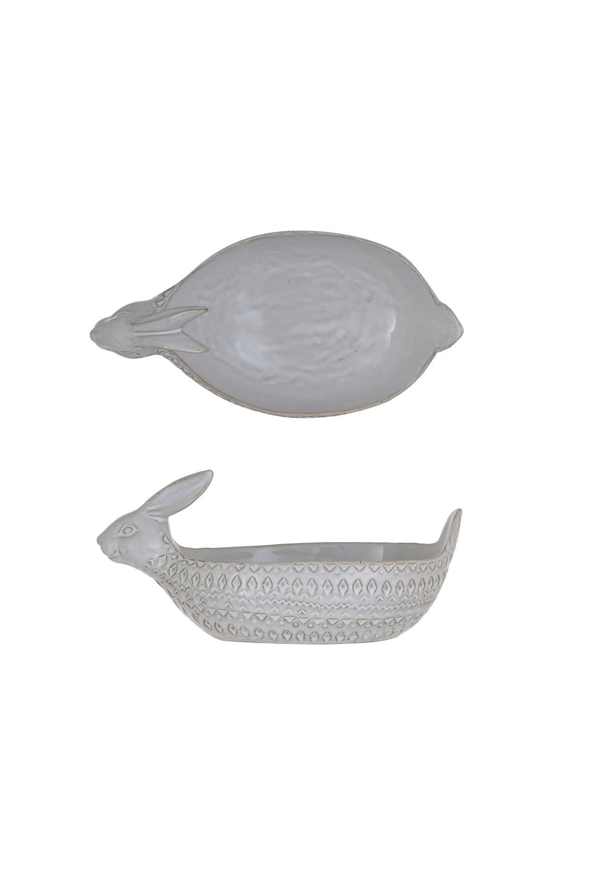 Kabartmalı Seramik Tavşan Kase