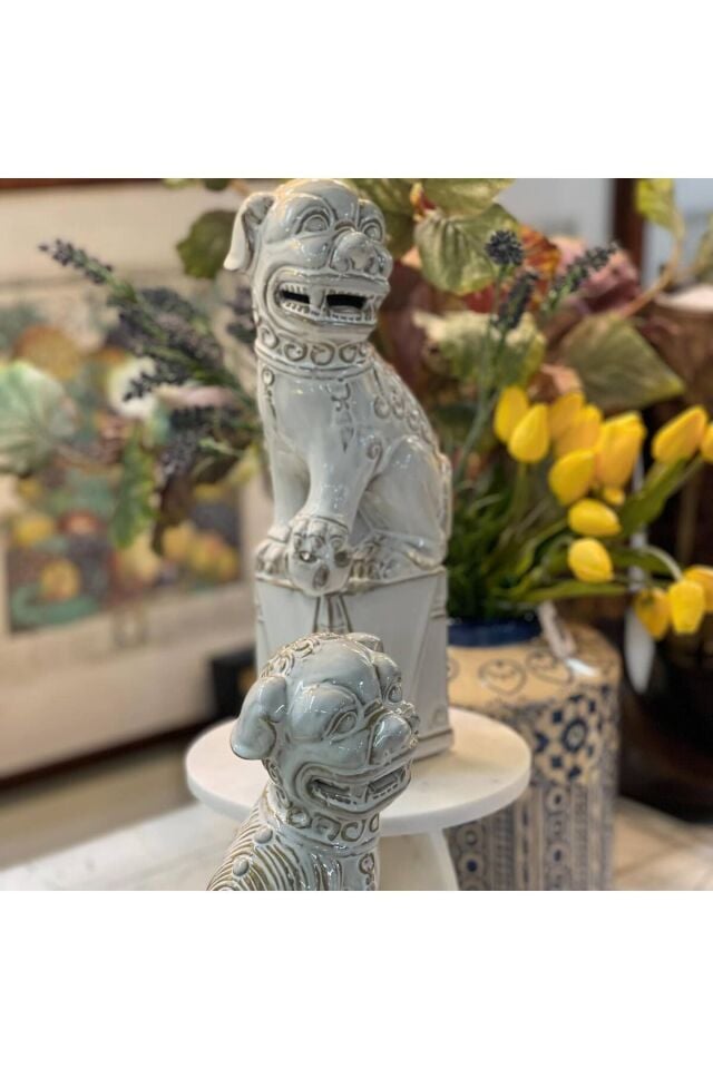 Antik Fu Köpekleri Dekor/Kitap Desteği