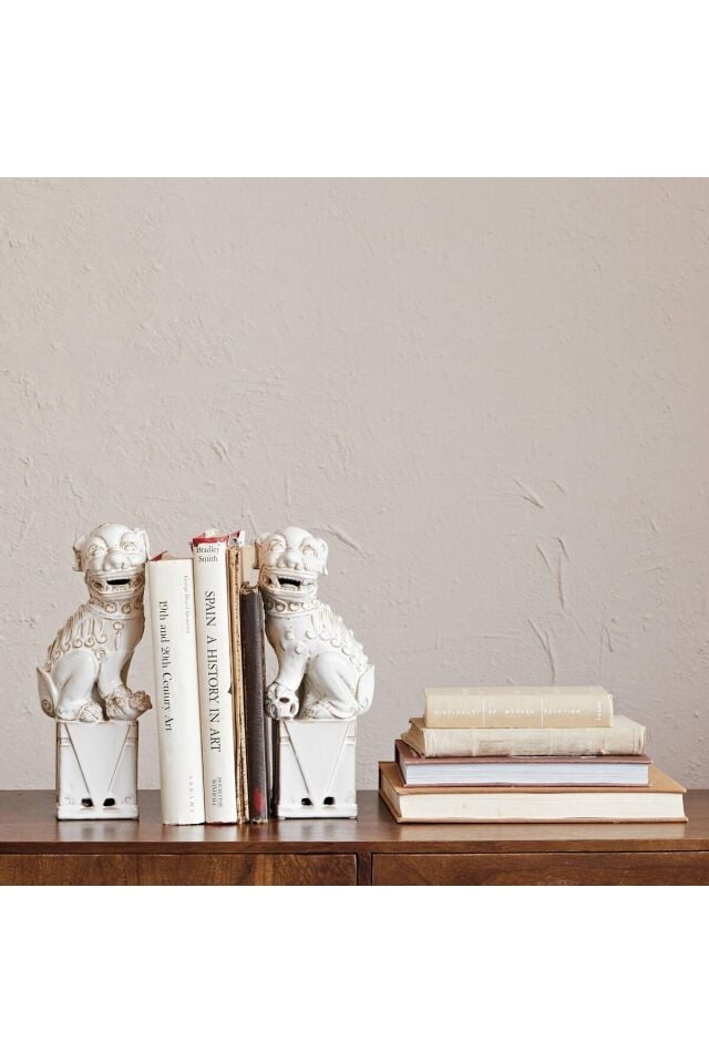 Antik Fu Köpekleri Dekor/Kitap Desteği