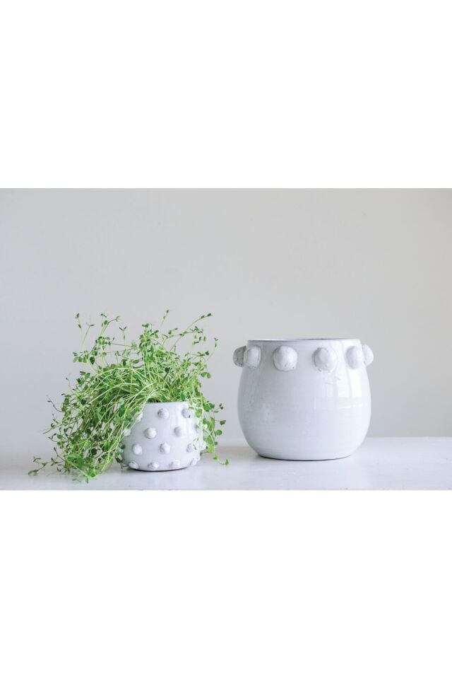 Noktalı Terracotta Saksı & Vazo