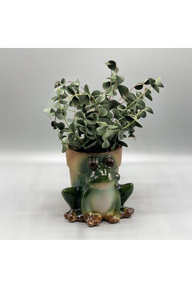 Seramik Kurbağa Saksı