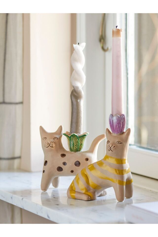 Hand-Painted Kedi Mum Tutacağı