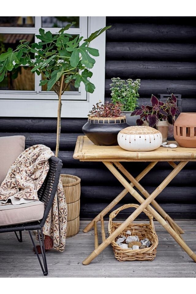Rattan Dikişli El Yapımı Vazo