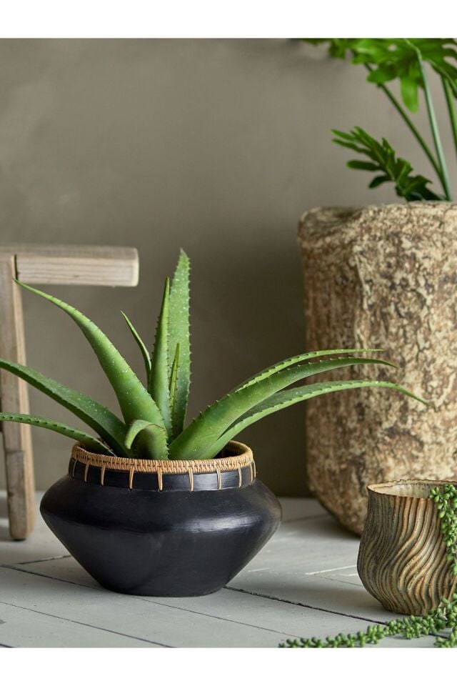 Rattan Dikişli El Yapımı Vazo