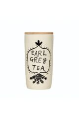 Bambu Kapaklı Seramik Kavanoz ''earl Grey Tea''