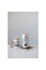 Bambu Kapaklı Seramik Kavanoz ''earl Grey Tea''