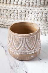 Bej Desenli  Terracotta Saksılık