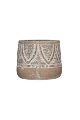 Bej Desenli  Terracotta Saksılık