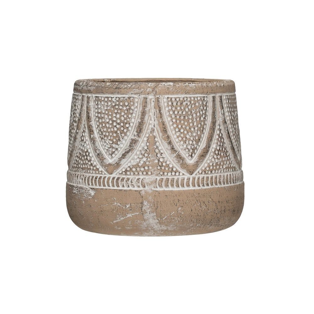 Bej Desenli  Terracotta Saksılık