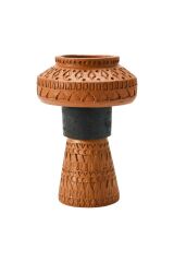 El Yapımı Kabartmalı Terracotta Vazo