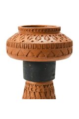 El Yapımı Kabartmalı Terracotta Vazo
